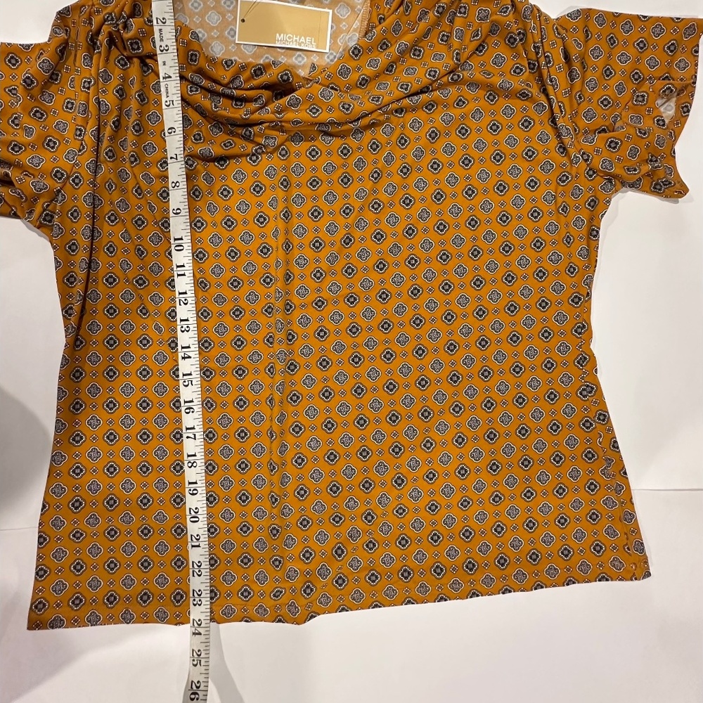 Michael Kors Women Design Cowl Neck Marigold Top Shirt - Size XL - NEW With Tags - Picture 14 of 16